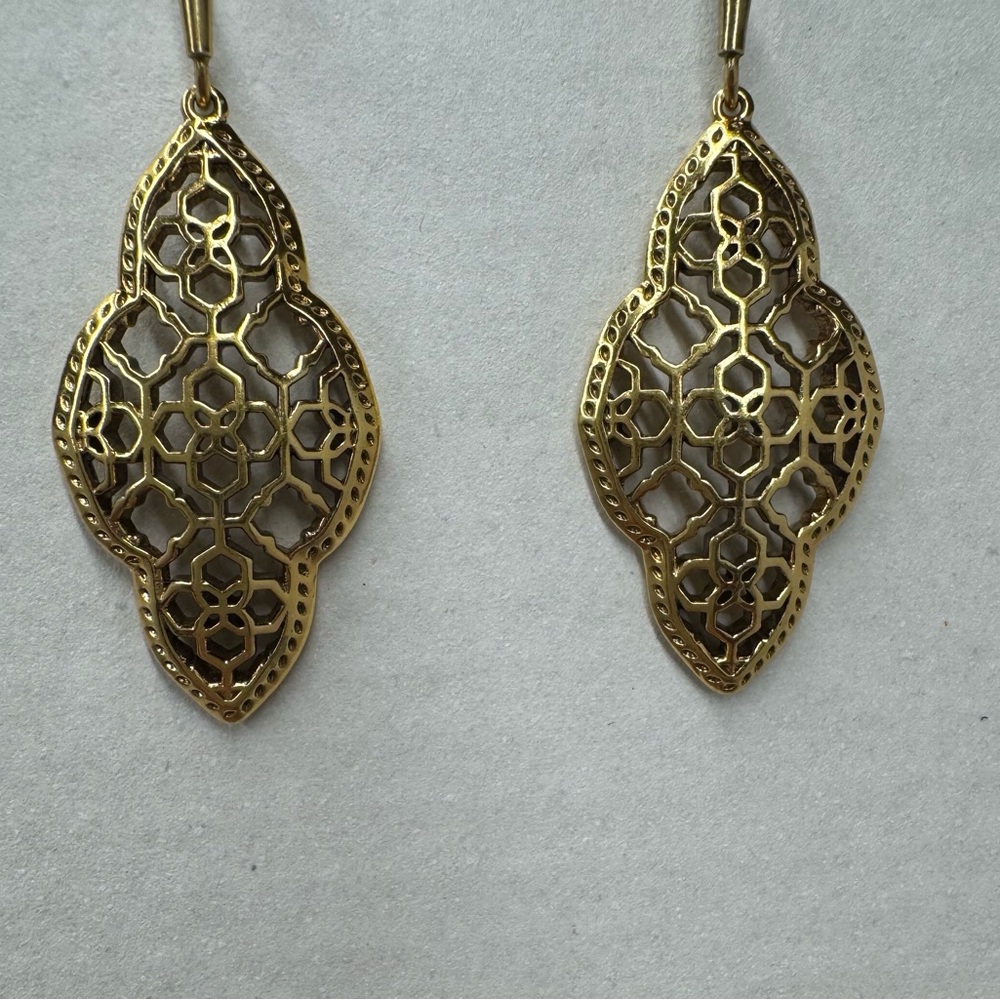 Kendra Scott Elegant Gold Filigree Earrings